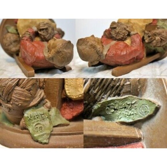 Vtg 1984 Tom Clark Gnome Old Lady Women Mabel in Chair Sculpted Figurine Statue - Picture 9 of 10